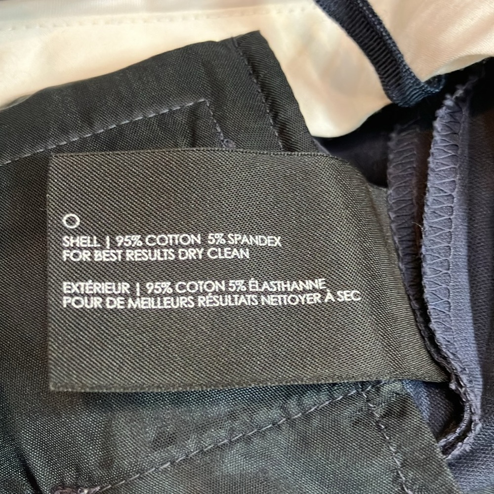 Club Monaco navy wide leg cuffed pants - Picture 8 of 11